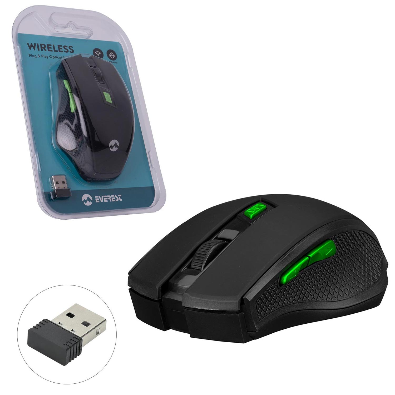 M0817-KABLOSUZ MOUSE 2.4GHZ 1600DPI SİYAH EVEREST SMW-777